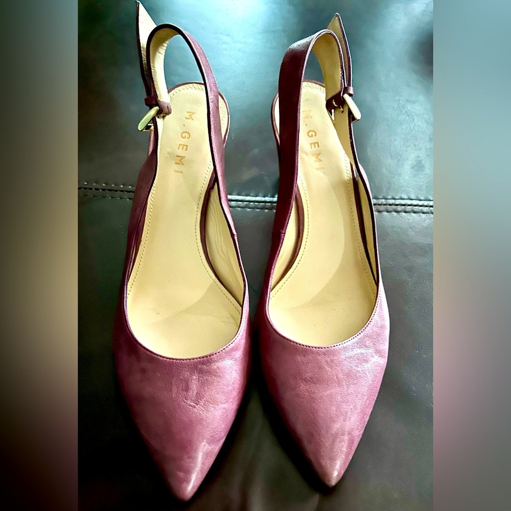 M.Gemi Calamo plum 3inch heels.